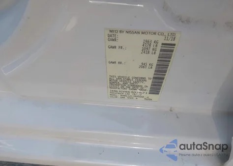 2019 Nissan Altima 2.5 Sr z USA, uszkodzony, nr VIN 1N4BL4CVXKN307671